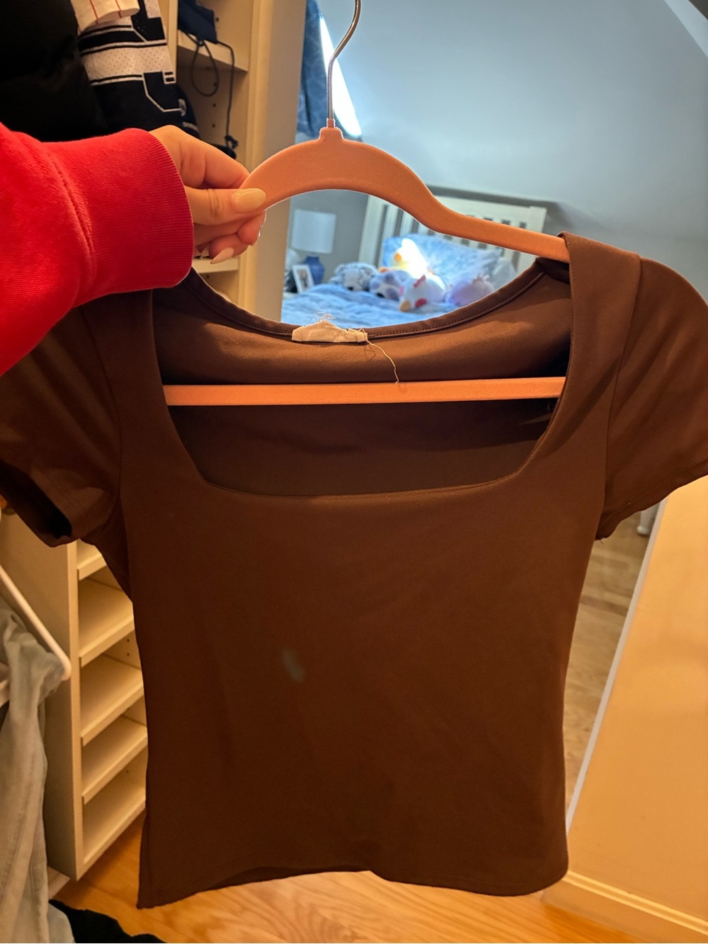 T.J.Maxx Brown Square-Neck Crop Top